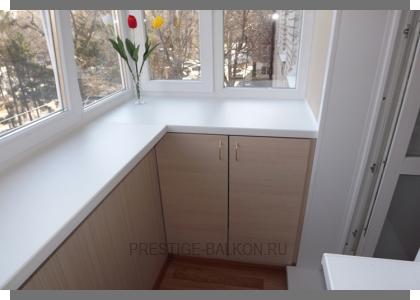 Теплое остекление пластиковыми окнами с выносом подоконника в Долгопрудном